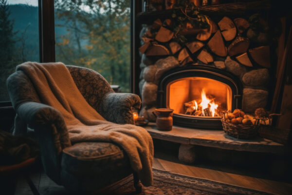 Chimenea en el piso